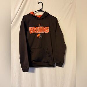 NFL Youth Cleveland Browns Hooded Sweatshirt in Brown and Orange